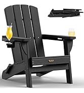 SUUNYN Folding Adirondack Chair, HDPE All-Weather Fire Pit Chairs, Plastic Adirondack Chairs with...