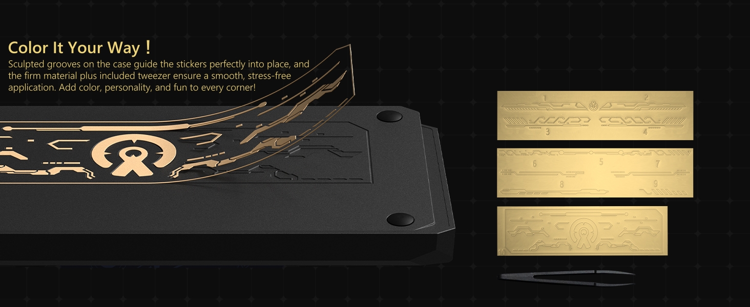 Wireless Gaming Keyboard Black Knob, 75% Aluminum Mechanical Keyboard QMK/VIA