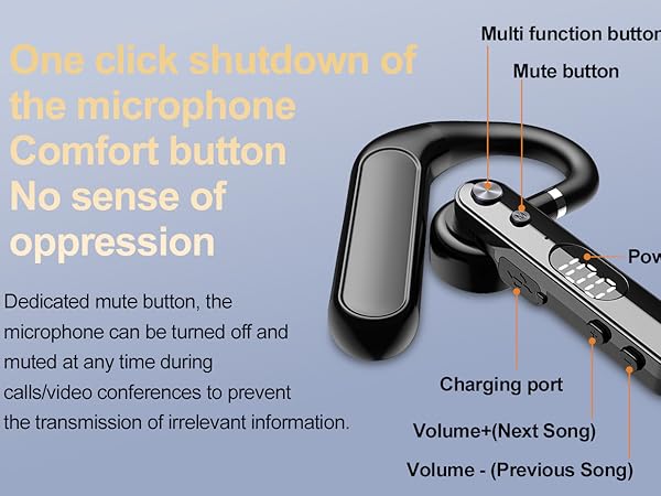 easy use single ear bluetooth headset