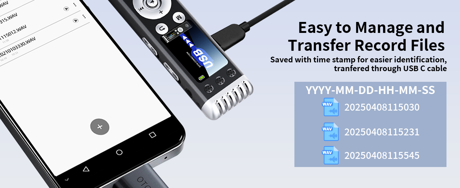Digital Voice Recorder easy to manage and transfer files
