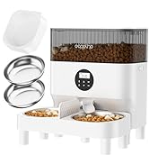 Espelho Elevated Automatic Cat Feeders - 5L Timed Cat Food Dispenser with Single Bowl &amp; Double Bo...