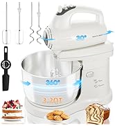Stand Mixer Automatic Small Kitchen Electric Mixer - Smart 3.2 QT Auto-Rotating Bowl & Beater Sta...