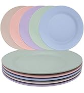 LuckyZone 11inch/5pcs Wheat Straw Plates - Reusable &amp; Unbreakable Plate - Dishwasher &amp; Microwave ...