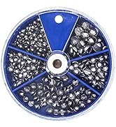 FREGITO 205pcs/117pcs/78pcs Weight Sinkers 5 Sizes/6 Sizes Lead Weights Round Split Shot Sinker R...
