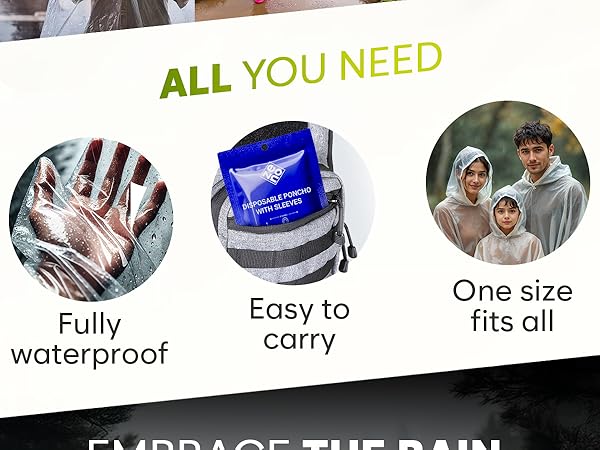 rain ponchos kid adults poncho adult compact pocket travel emergency raincoat packable pack hood