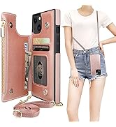 Bocasal Crossbody Wallet Case for iPhone 13 with RFID Blocking Card Slot Holder, Magnetic Flip Fo...