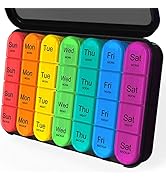 Pill Organizer 4 Times a Day, Daily Pill Box Organizer, Large Weekly Medicine Organizer, Pill Cas...