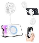 Magnetic Cell Phone Fan,3 Speeds Mini Personal Fan with Flexible Angle Design & Phone Ring,USB De...