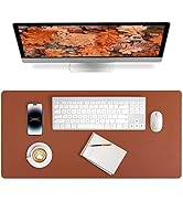 Leather Desk Pad, Mouse Pad, Non-Slip Desk Protector Mat, Leather Desk Blotter, Computer Desk Pad...