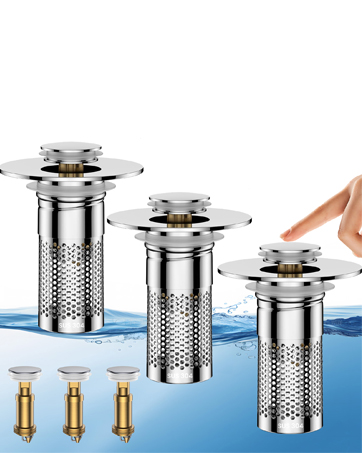 Bathroom Sink Drain Strainer,Universal Pop-Up Sink Stopper Hair Catcher