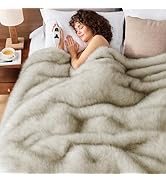 Heated Electric Blanket Throw,Octrot 50"X60" Faux Fur Heating Blanket Luxury Christmas Gifts Heav...