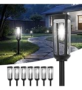JEJOT Solar Pathway Lights Outdoor,8 Pack Cool Garden Lights Solar Powered Waterproof IP65,Auto O...
