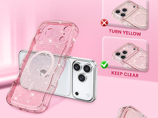 crystal Clear case transparent case magnetic case glitter case Glossy case cute case aesthetic case