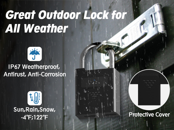 Fingerprint Padlock,Heavy Duty Smart Padlock