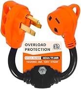 Gociean Overload Protector 50 Amp to 30 Amp RV Adapter with Circuit Breaker, NEMA 14-50P to NEMA ...