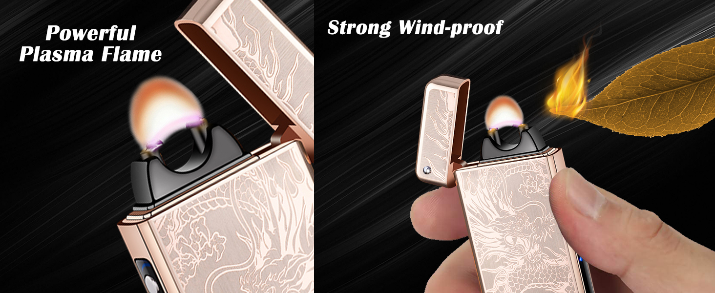 GADATOP Dragon Lighter, Arc Plasma Flame Lighter USB Rechargeable Windproof Electric Lighter Candle
