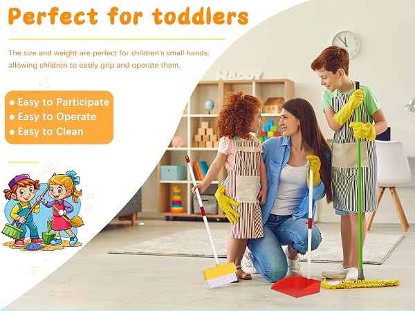 Kids Broom and Dust Pan Set