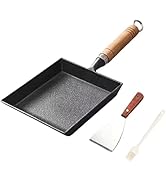 Toutrop 7.5" Cast Iron Omelette Pan, Rectangle Tamagoyaki Egg Roll Pan, Square Cooking Pans for A...
