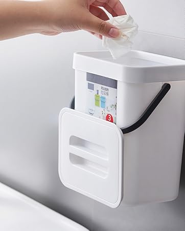 Small Trash Can with Lid Mini Kitchen Hanging Trash Can Tightly Sealed Odor Free