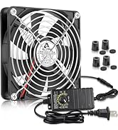 GDSTIME 140mm x 25mm Computer Fan with AC Plug, 110V 120V 220V 240V AC Powered Variable Speed Con...