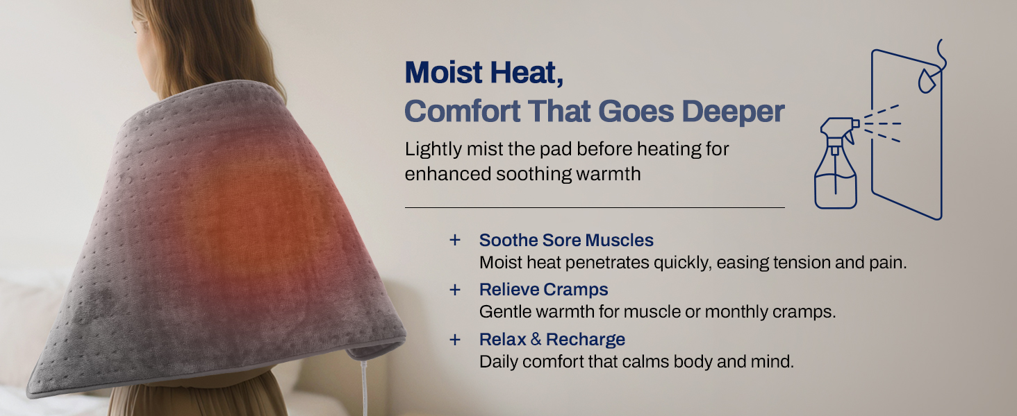 moist heat for deeper relief