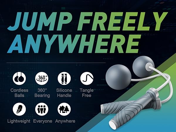 BURNCALO Cordless Jump Rope | Ropeless Fitness Skipping