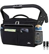 PHILORN Universal Stroller Organizer with Cup Holders - Stroller Caddy with Large Storage Capacit...
