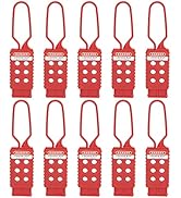 10pcs Safety Lockout Tag Hasp, 6-Hole Insulating High-Strength Nylon, Eliminating The Risk of Con...