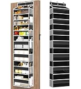 Over The Door Organizer, 7 Tier Door Hanging Organizers with 7 Large Pockets 12 Side Pockets, Beh...