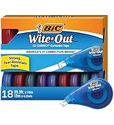 BIC Wite-Out EZ Correct Correction Tape, Tear-Resistant and No Dry Time, 18-Count Pack in White