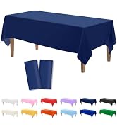 Kopokita 2PCS Navy Blue Plastic Tablecloths 54 x 108 Inch, Disposable Table Cloths Rectangle Part...