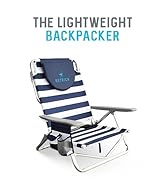 Ostrich Deluxe On-Your-Back Backpack Reclining Beach Pool Camping Chair, Striped