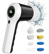 PUFTEM Electric Spin Scrubber, Cordless Shower Scrubber with Battery Level Display, 2 Speeds Elec...