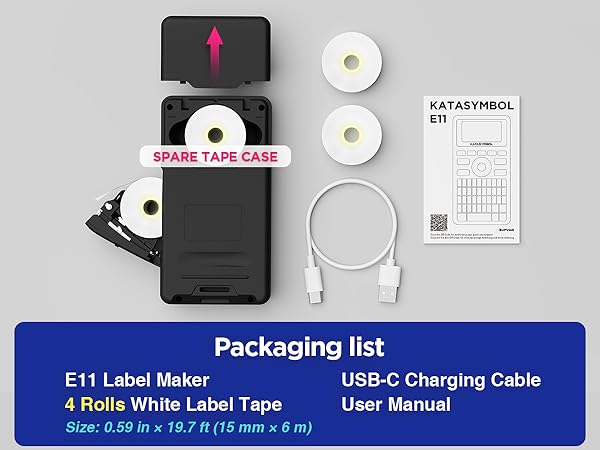 Label maker machine with 4 tapes