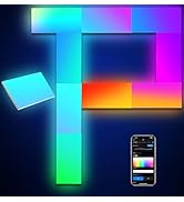 Rectangle LED Wall Lights Large, Smart Home Gaming Setup Lights RGB-IC DIY LED Light Panels Work ...