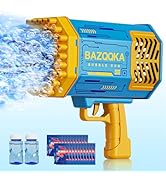 Bubble Gun Bazooka Bubbles Machine with Lights/Bubble Solution, 69 Holes Bubbles Guns Kids Toys f...