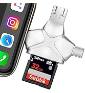 JOZDAUP SD/Micro SD Card Reader for iPhone/iPad/Android/Mac/Computer/Camera, 4 in 1 Triangle Port...