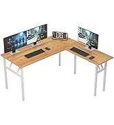 Need L Shaped Desk, Folding Computer Desk, 55 inches x 55 inches L Desk for Home Office, One-Step...