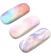 ANLIOTO 3 Pack Glass Cases Hard Shell, Portable Hard Eyeglasses Case Linen Fabrics Eyeglass Organ...