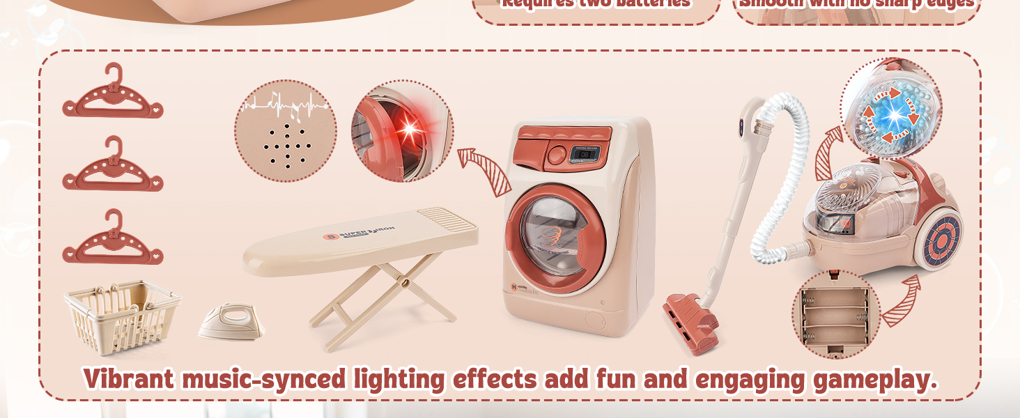 Kids Toy Washing Machine &amp;amp; Vacuum Playset