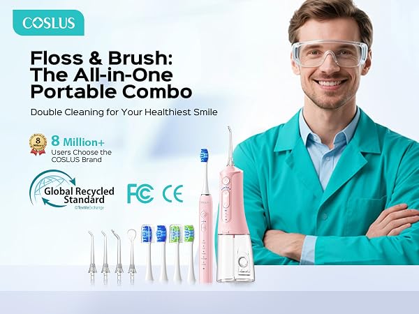 Electric Toothbrush with Water Flosser Combo