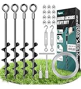 19" Ground Anchors Heavy Duty Shed Anchors Kit, Mobile Home Anchor Earth Anchor with 1/8" Galvani...