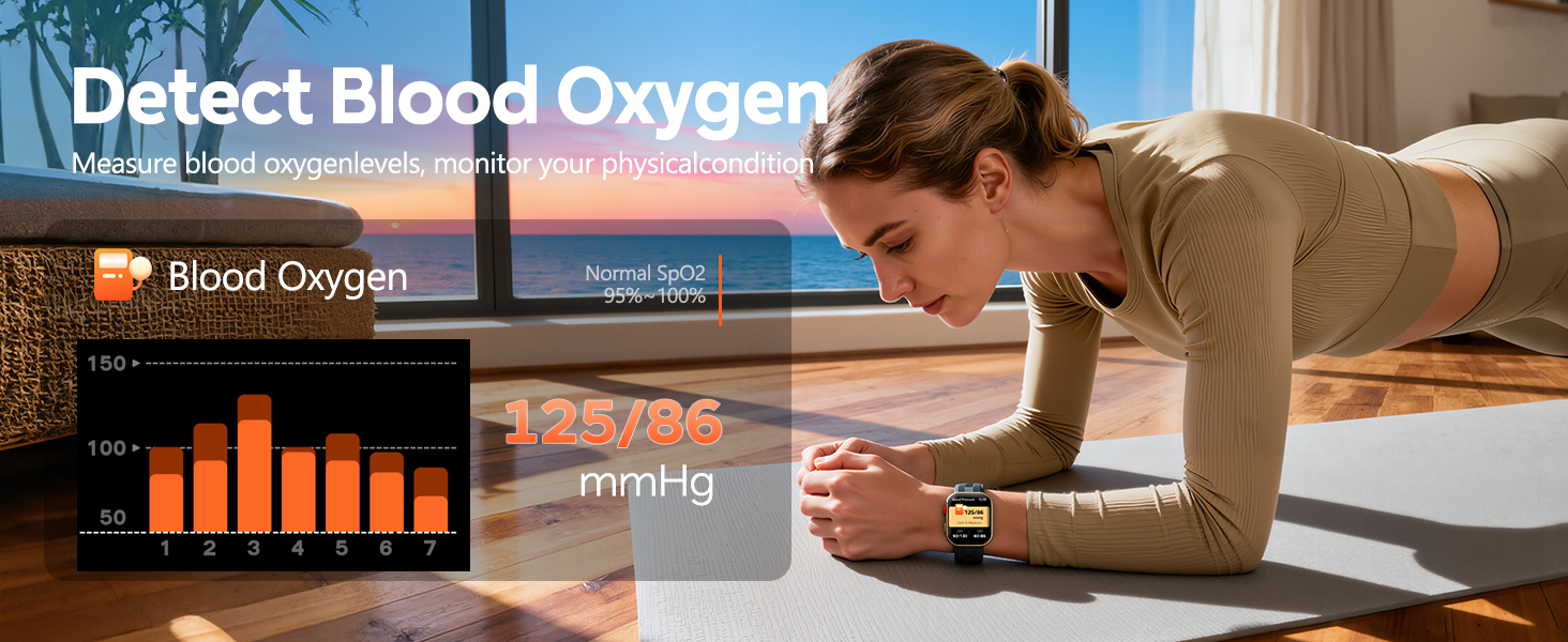 Detect Blood Oxygen Measure blood oxygenlevels, monitor your physicalcondition
