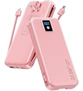 Portable Charger, 12000mAh 22.5W Fast Charging Power Bank with Built-in Cables & Wall Plug, Trave...