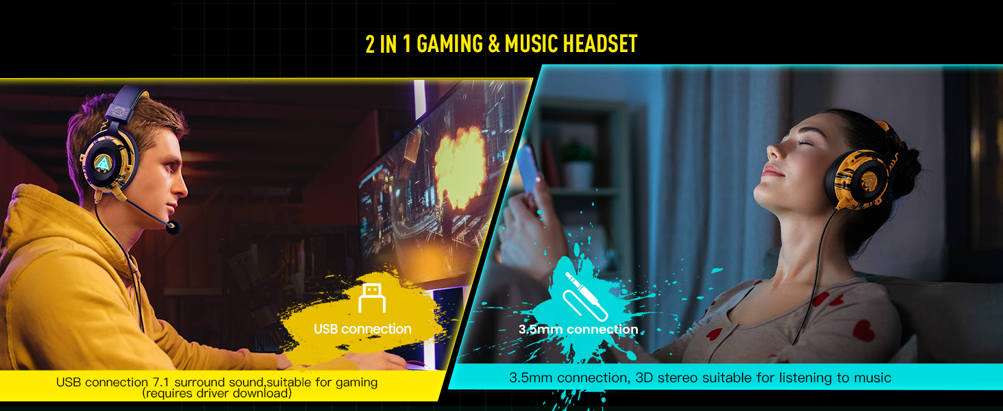 PC gaming headset with microphone