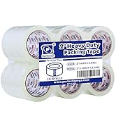 PERFECTAPE Heavy Duty Packing Tape 18 Rolls, Total 1080Y, Clear, 2.8 mil, 1.88 inch x 60 Yards, U...