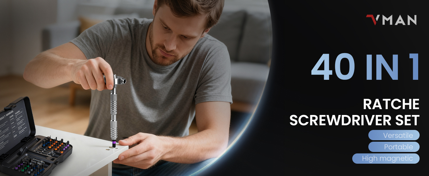 VMAN ratchet screwdriver set