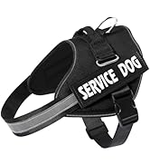MUMUPET Service Dog Vest, No Pull Reflective Adjustable Harness with Handle, Soft Breathable Padd...