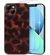 MYY Cute Phone Case for iPhone 13 Case, [with 2X Screen Protector] Tortoise Shell Pattern Leopard...