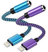 iPhone Headphone Adapter, 2Pack Apple Dongle Lightning to 3.5mm Jack Converter Braided Audio Aux ...